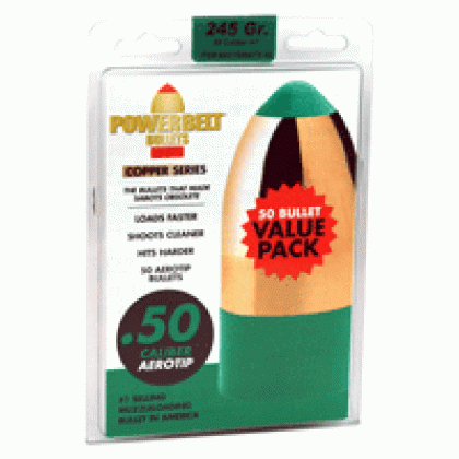 CVA POWERBELT BULLETS AERO TIP 50 CALIBER 245GR 50-COUNT* CVA POWERBELT BULLETS AERO TIP 50 CALIBER 245GR 50-COUNT*