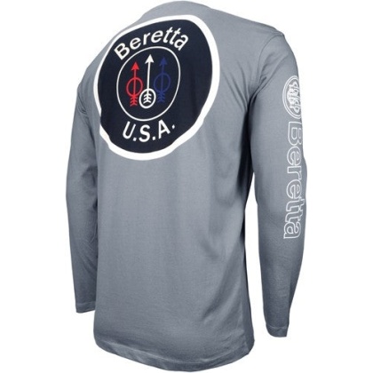 Beretta T-shirt Long Sleeve - Usa Logo Large Dove Gray