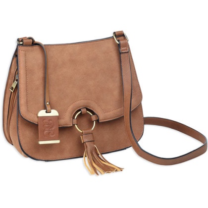 Bulldog Concealed Carry Purse - Cross Body Caramel Suede