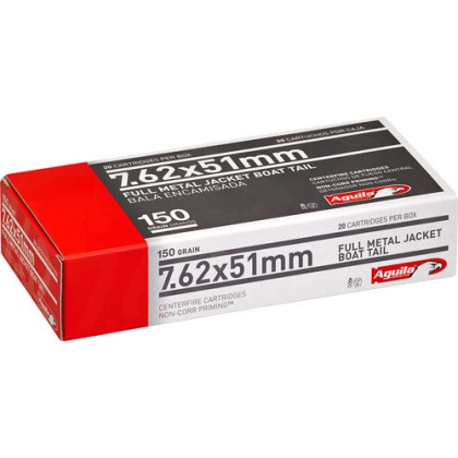 Aguila Ammo 7.62x51 - 150gr. Fmj-bt 20-pack