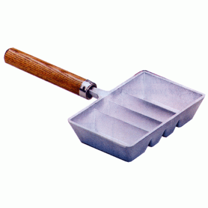 Lee Ingot Mold W-wood Handle - 4-cavity