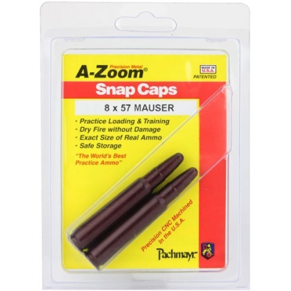 A-ZOOM METAL SNAP CAP 8X57 MAUSER 2-PACK