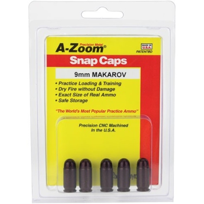 A-ZOOM METAL SNAP CAP 9X18MM 9MM MAKAROV 5-PACK