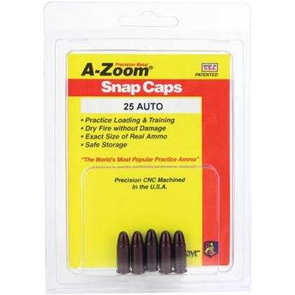 A-ZOOM METAL SNAP CAP .25ACP 5-PACK