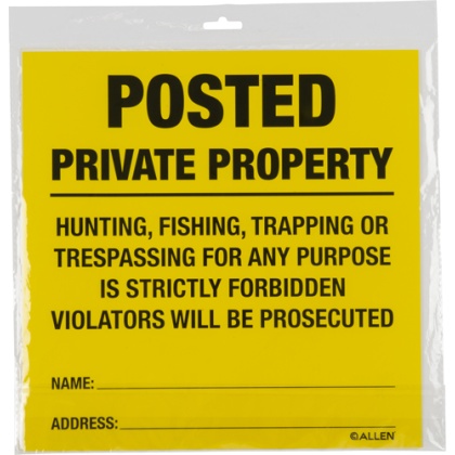 ALLEN POSTED NO TRESPASSING SIGN 12 PACK