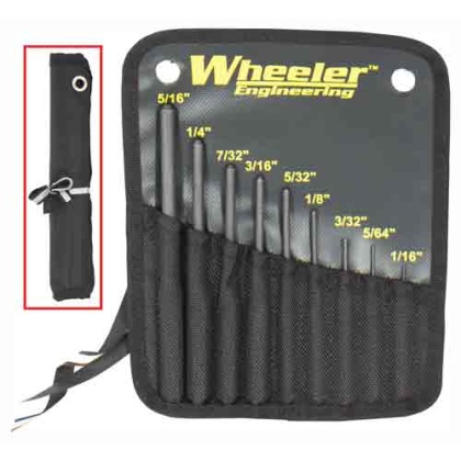 WHEELER 9-PC ROLL PIN PUNCH SET W/STORAGE POUCH