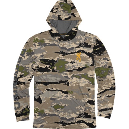 BROWNING HOODED LONG SLEEVE TECH T-SHIRT OVIX LARGE