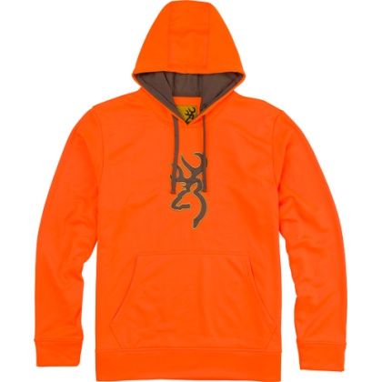 BROWNING TECH HOODIE LS BLAZE ORANGE LARGE*