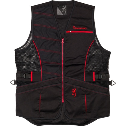 BROWNING ACE SHOOTING VEST R-HAND 2XL BLACK/RED TRIM