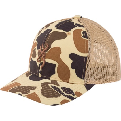 BROWNING CAP CUPPED UP MESH110 SNAPBACK VNTG TAN BCKMRK OSFM