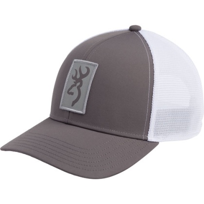 BROWNING CAP BEACON LOGO GRAY W/RECTANGLE PATCH ADJ