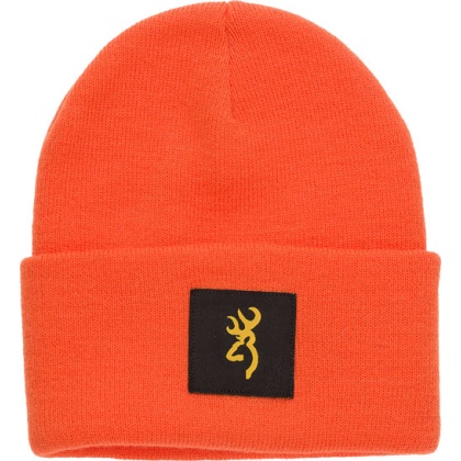 BROWNING STILL WATER BEANIE BLAZE ORANGE W/BUCK MARK PATCH