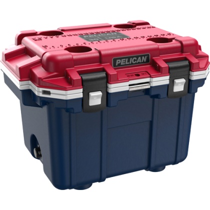 PELICAN COOLERS IM 30 QUART ELITE BLUE/RED LID