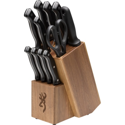 BROWNING KNIFE KITCHEN SET W/ BUTCHER BLOCK*