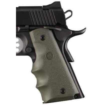 HOGUE GRIPS COLT GOVT MODEL W/FINGER GROOVES OD GREEN