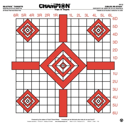 CHAMPION RE-STICK REDFIELD SIGHT IN SELF-ADHESIVE 25-PACK