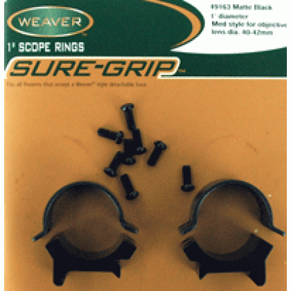 WEAVER RINGS DETACHABLE TOP MOUNT SURE-GRIP 1\