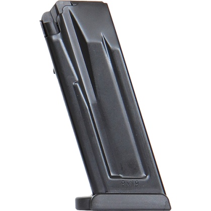 HK MAGAZINE P30SK/VP9SK 9MM 10RD BLACK STEEL FLUSH PLATE