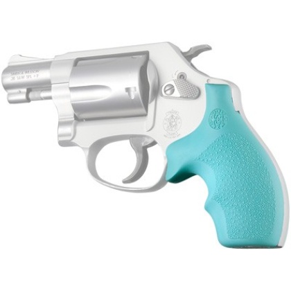 HOGUE GRIPS S&W J FRAME ROUND BUTT BANTAM AQUA