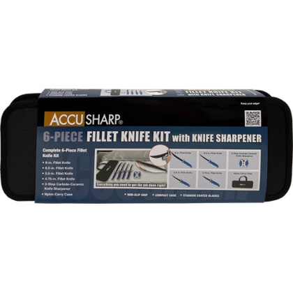 ACCUSHARP 6-PIECE FILLET KNIFE KIT W/SHARPENER & ZIP CASE