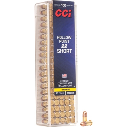 CCI 22 SHORT 27GR LEAD-HP 1080FPS 100RD 50BX/CS