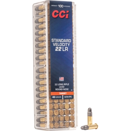 CCI STANDARD 22LR 40GR LEAD-RN 1070FPS 100RD 50BX/CS