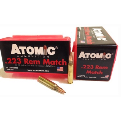 ATOMIC 223 REM 77GR MATCH BTHP 50RD 10BX/CS