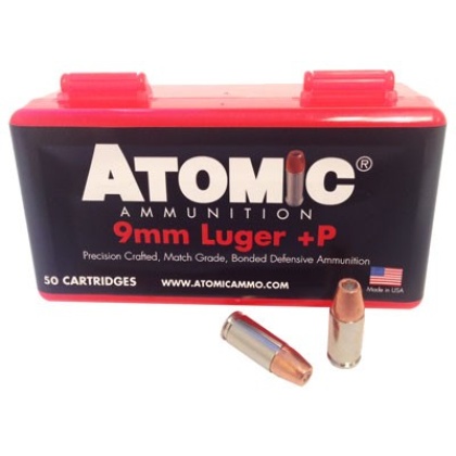 ATOMIC 9MM LUGER +P 124GR JHP 50RD 10BX/CS