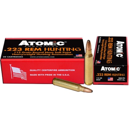 ATOMIC 223 REM 112GR RN SOFT POINT 20RD 10BX/CS