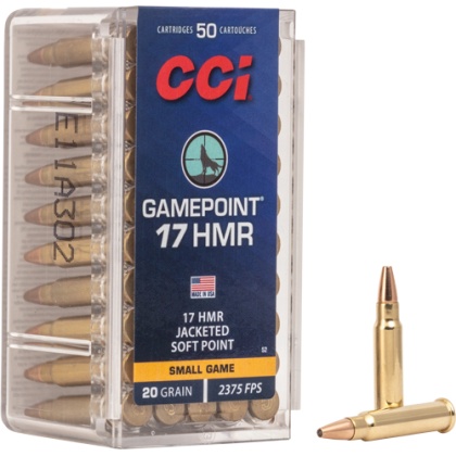 CCI GAMEPOINT 17HMR 20GR JSP 1875FPS 50RD 40BX/CS