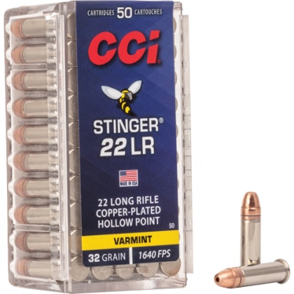 CCI STINGER 22LR 32GR JHP 1640FPS 50RD 100BX/CS