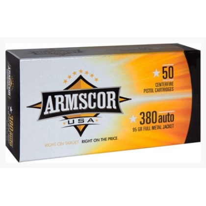 ARMSCOR 380 ACP 95GR FMJ 50RD 20BX/CS