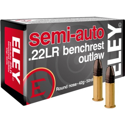 ELEY OUTLAW SEMIAUTO BENCHREST 22LR 42GR 50RD 100BX/CS