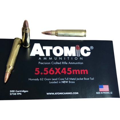 ATOMIC 5.56X45 62GR FMJ 500RD BULK