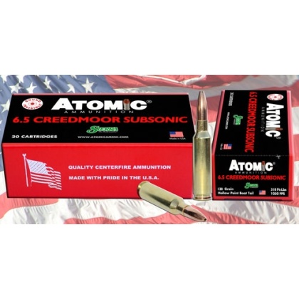 ATOMIC 6.5 CM 130GR SUBSONIC HPBT 20RD 10BX/CS