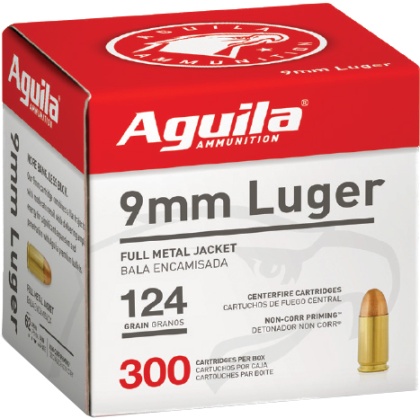 AGUILA 9MM LUGER 124GR FMJ-RN 300RD 4BX/CS