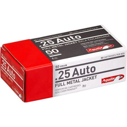 AGUILA 25 ACP 50GR FMJ-RN 50RD 20BX/CS