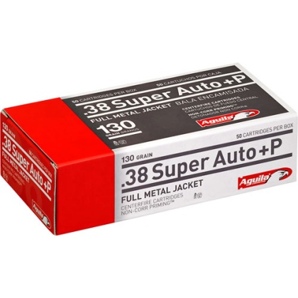 AGUILA 38 SUPER +P 130GR FMJ 50RD 20BX/CS