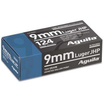 AGUILA 9MM LUGER 124GR JHP 50RD 10BX/CS