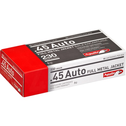 AGUILA 45 ACP 230GR FMJ-RN 50RD 20BX/CS