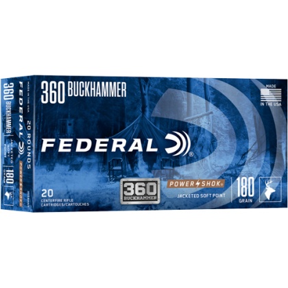 FEDERAL POWER-SHOK 360 BUCKHAMMER 180GR SP 20RD 10B/C