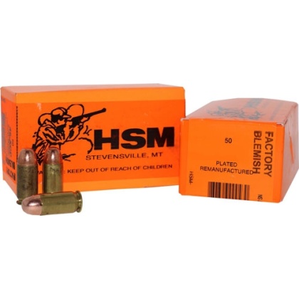 HSM REMANUFACTURED 357 SIG 124GR PLATED LFN 50RD 20BX/CS