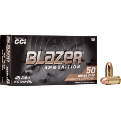 CCI BLAZER BRASS 45 ACP 230GR FMJ 50RD 20BX/CS