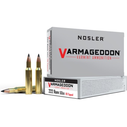 NOSLER VARMAGEDDON 222 REM 50GR FBT 20RD 20BX/CS