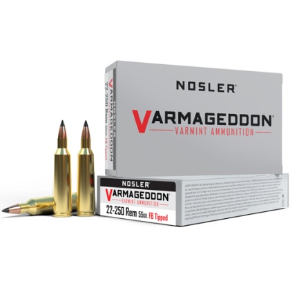 NOSLER VARMAGEDDON 22-250 REM 55GR FBT 20RD 10BX/CS