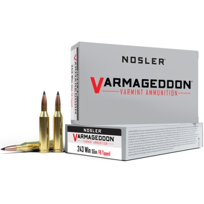 NOSLER VARMAGEDDON 243 WIN 55GR FBT 20RD 10BX/CS