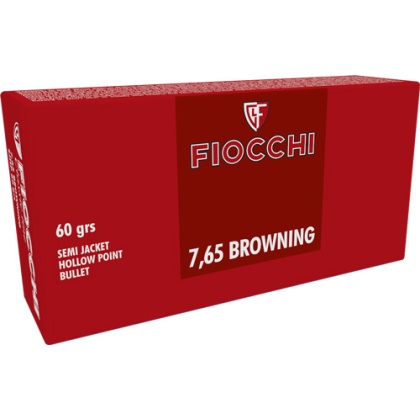 FIOCCHI 7.65 BROWNING 60GR SJHP 50RD 20BX/CS <