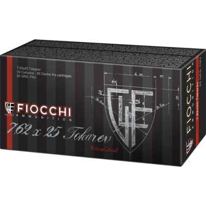 FIOCCHI 7.62X25 TOKAREV 85GR FMJ 50RD 20BX/CS