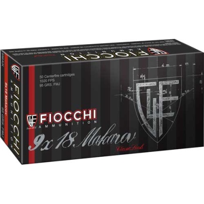 FIOCCHI 9MM MAKAROV 95GR FMJ 50RD 20BX/CS