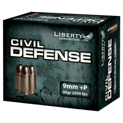 LIBERTY CIVIL DEFENSE 9MM LUGER 50GR HP 20RD 10BX/CS